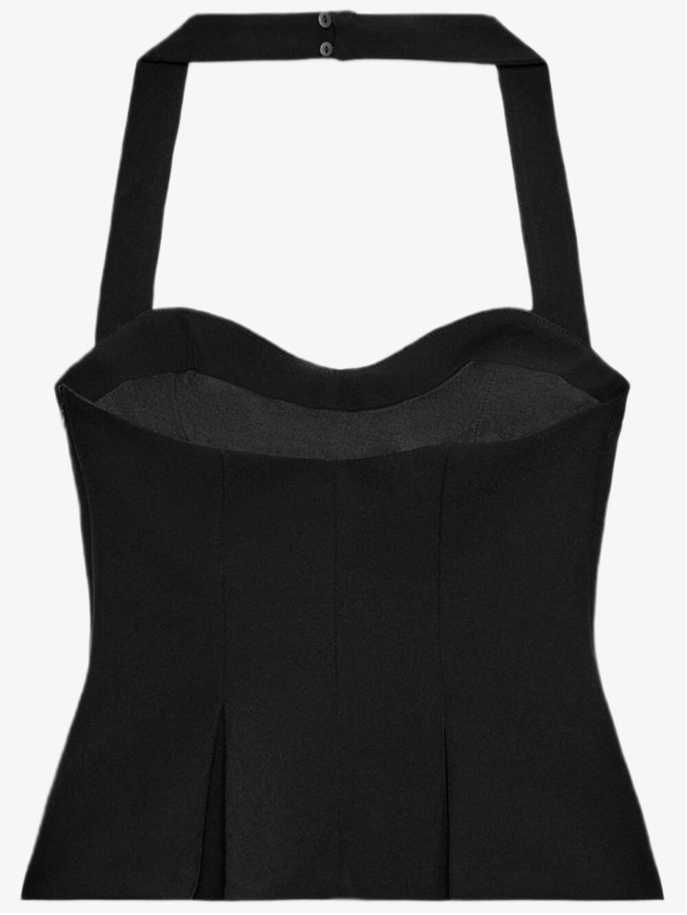 ZARA Black Pleated Halter Peplum Top NWT Size S - Picture 6 of 13